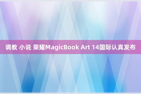 调教 小说 荣耀MagicBook Art 14国际认真发布