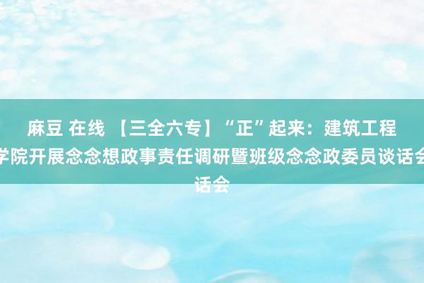 麻豆 在线 【三全六专】“正”起来：建筑工程学院开展念念想政事责任调研暨班级念念政委员谈话会